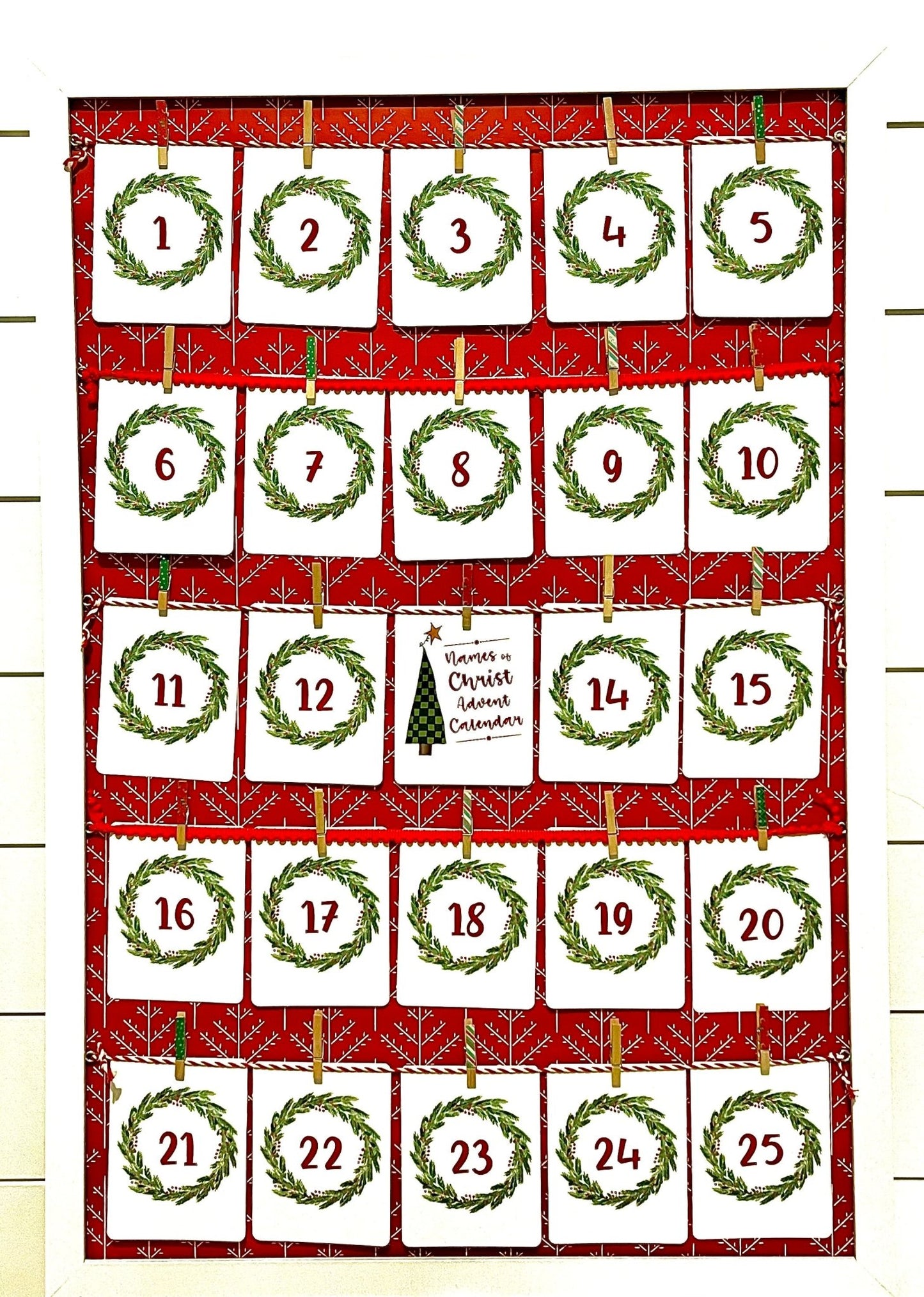 NAMES OF CHRIST ADVENT CALENDAR SET OF 26 CARDS W/PLASTIC EASEL -- BOOK OF MORMON AND BIBLE (KING JAMES)