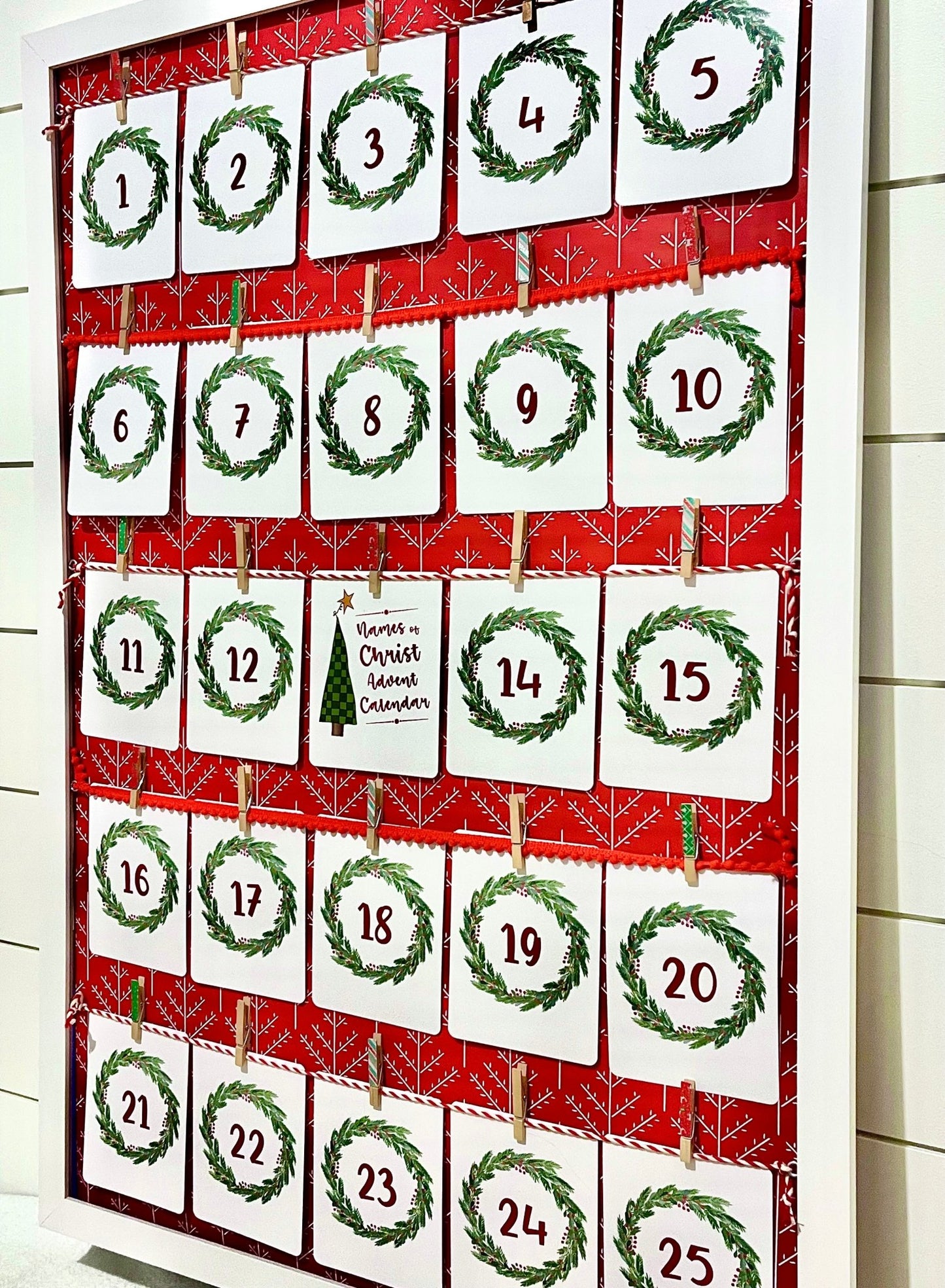 NAMES OF CHRIST ADVENT CALENDAR SET OF 26 CARDS W/PLASTIC EASEL -- BOOK OF MORMON AND BIBLE (KING JAMES)