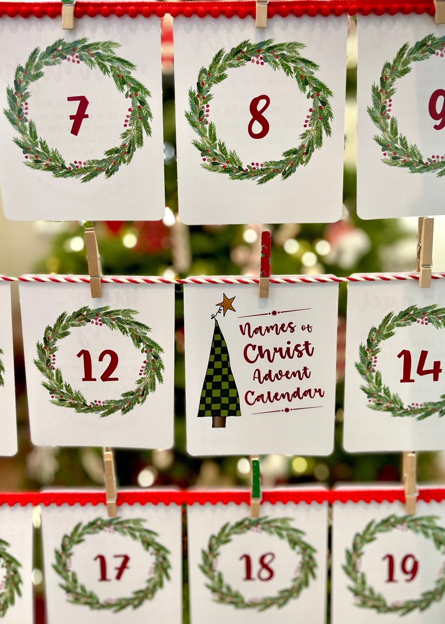 NAMES OF CHRIST ADVENT CALENDAR SET OF 26 CARDS W/PLASTIC EASEL -- BOOK OF MORMON AND BIBLE (KING JAMES)