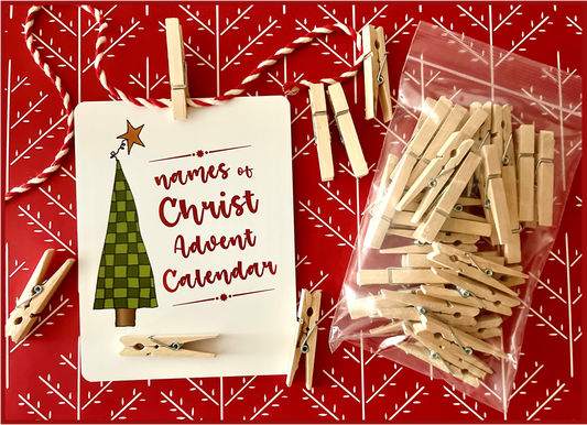 ADD ON A SET OF 26 WOODEN CLOTHESPINS -- Ships free with an advent card order