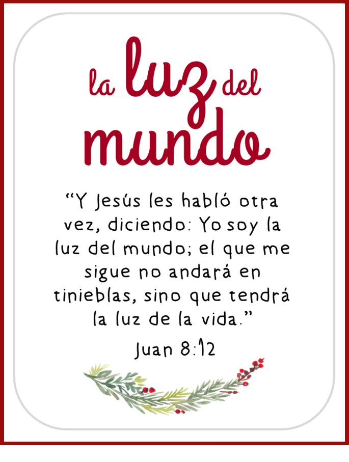 NAMES OF CHRIST ADVENT CALENDAR SET OF 26 CARDS W/PLASTIC EASEL  -- SPANISH BIBLE VERSES (REINA VALERA)